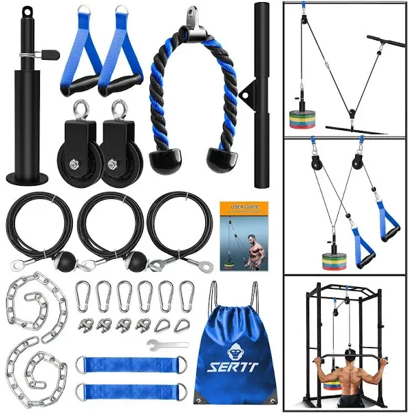 Weight Cable Pulley System Gym, Upgraded Cable Pulley Attachments for Gym LAT Pu