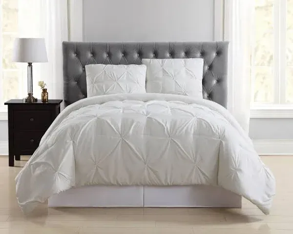 Truly Soft Everyday Pleated 3 Pc King Duvet Cover Set White New Soft Cozy