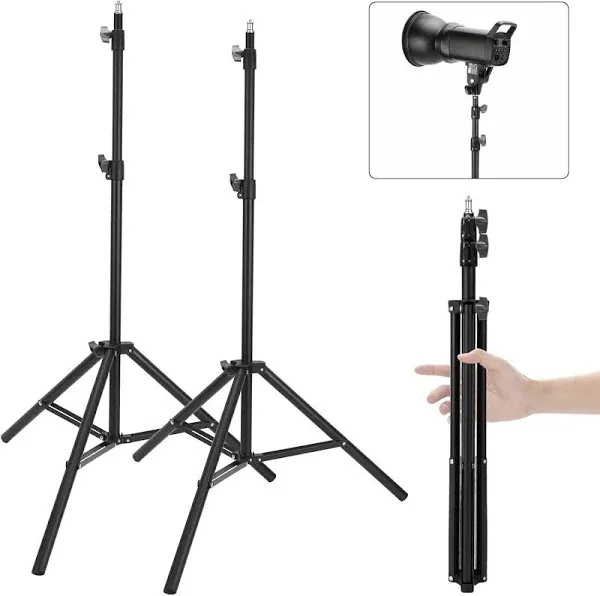 Anautin 2 Pack adjustable 7ft Aluminum Photography Light Stand Portable Light Tripod