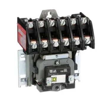 Schneider Electric 8903LO1000V02 Contactor, Type L, multipole lighting, electrically held, 30A, 10 pole, 600V, 110/120VAC 50/60Hz coil, open style