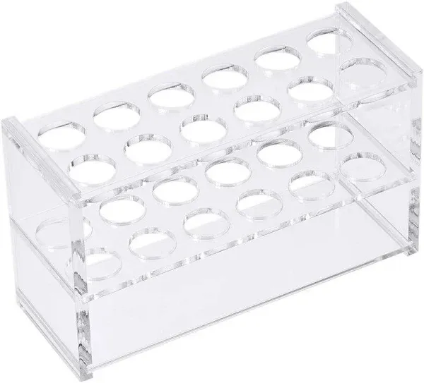 Uxcell Acrylic Test Tube Holder Rack 2x6 Wells for 10ml Centrifuge Tubes Clear