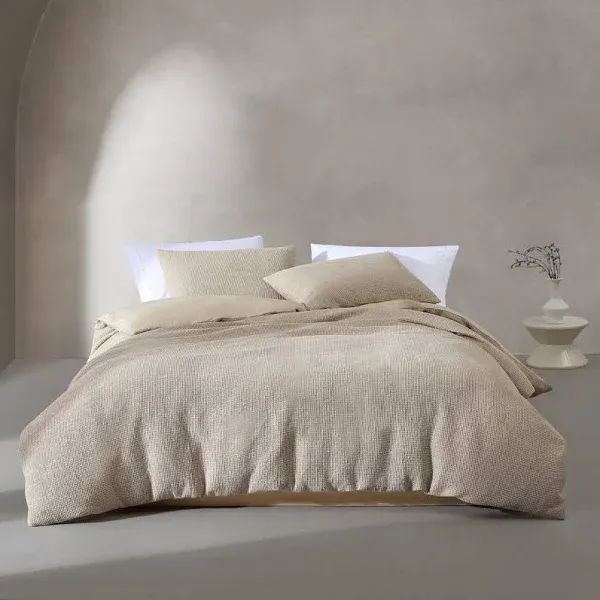 Calvin Klein Microwaffle Melange 3 Piece Duvet Cover Set