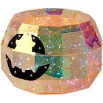 Prismatic Iridescent Pumpkin Candy Box 9", LED lights