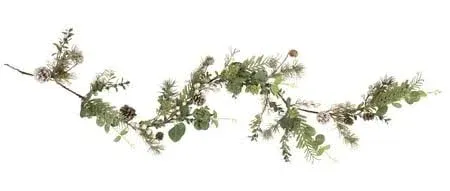 Northlight 5' White Berry Eucalyptus and Pinecones Christmas Garland