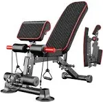 K KiNGKANG Adjustable Weight Bench Foldable Incline Decline 600lbs Black