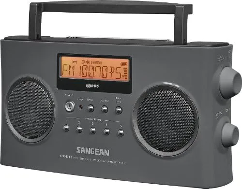 Sangean PR-D15 AM FM RDS Digital Tuning Receiver Radio Bass Rechargeable Works