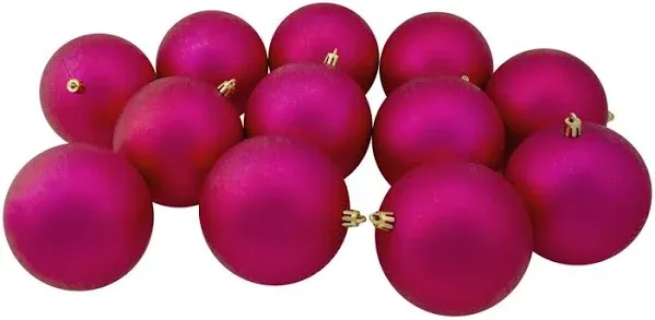 Northlight Seasonal 12ct. Magenta Christmas Ball Ornaments