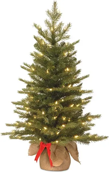 National Tree Company 3&#039; Nordic Spruce Artificial Christmas Tree Burlap Base