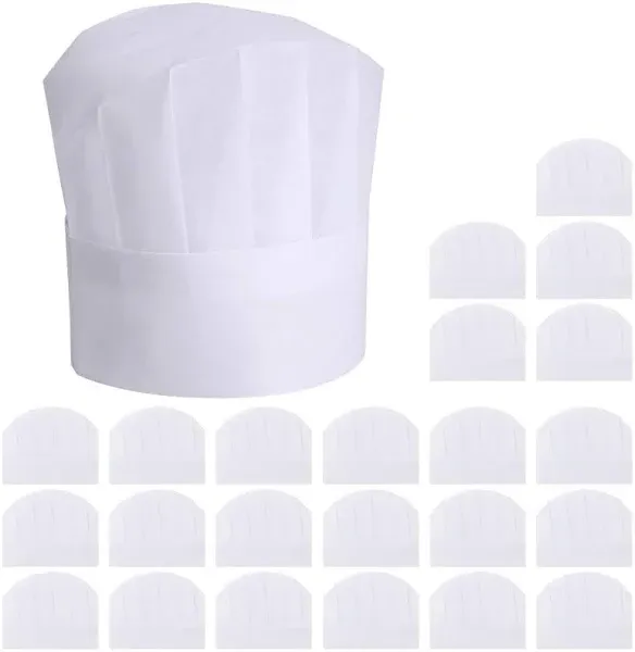 24 Pack Adjustable Disposable Chef Hats