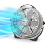 Lasko Wind Machine Air Circulator Floor Fan, 3 Speeds, Pivoting Head for Large Spaces, 20", 3300, White