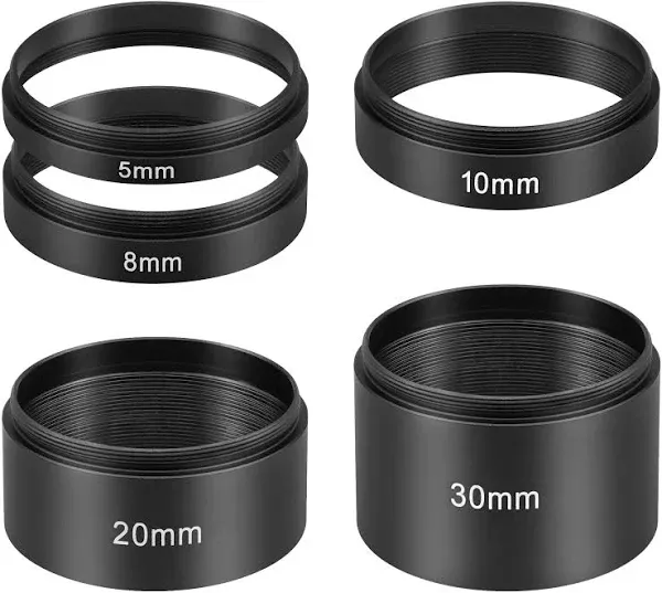 Astromania Astronomical 2&quot;/M48-extension Tube Kit for cameras and eyepieces - Length 5mm 8mm 10mm 20mm 30mm - M48x0.75 on Both Sides