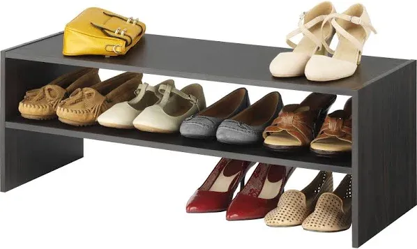 Whitmor Wood Stackable 2-Shelf Shoe Rack