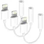 Apple MFi Certified 3 Pack Lightning to 3.5 mm Headphone Jack Adapter for iPh...