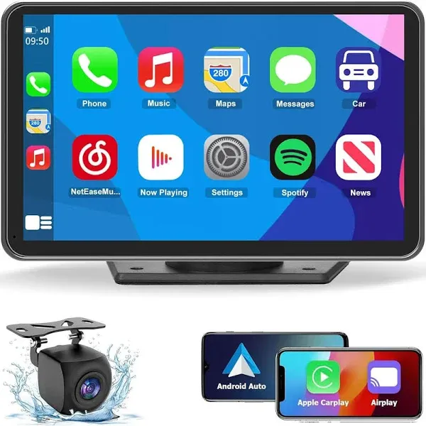 Portable Wireless Carplay Car Stereo, 7&#034; HD Touchscreen for Car with Apple Carpl