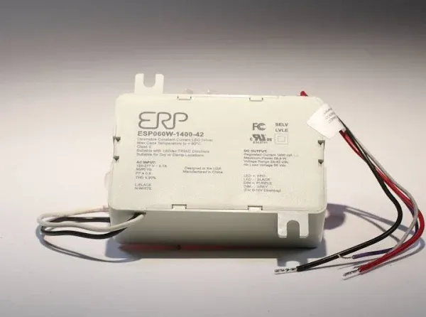 ERP ESP060W-1400-4<wbr/>2 Dimmable Constant Current LED Driver 58.8W 1400mA 24-42VDC