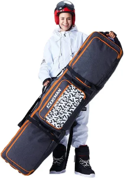 XCMAN Roller Snowboard Bag with Wheels,Adjustable Length,Extra Long/Wide/Deep,Waterproof