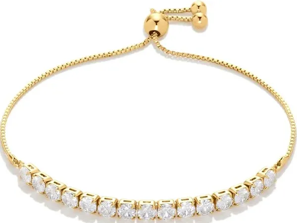 Amazon Essentials Cubic Zirconia Tennis Bracelet in 14K Gold or Sterling Silver Plated