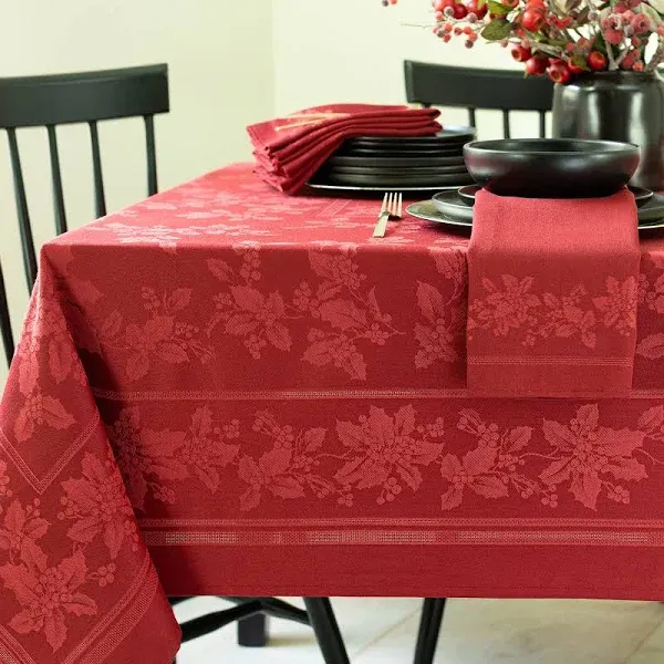 Benson Mills Holiday Elegance Engineered Jacquard Christmas Tablecloth