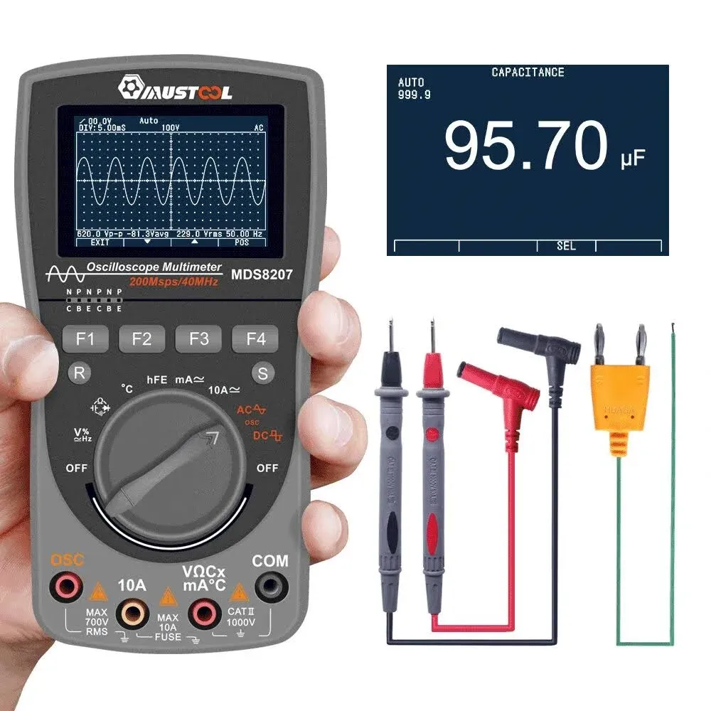 MUSTOOL Upgraded MUSTOOL Mds8207 Intelligent 2 in 1 Digital 40MHz 200msps/s ...