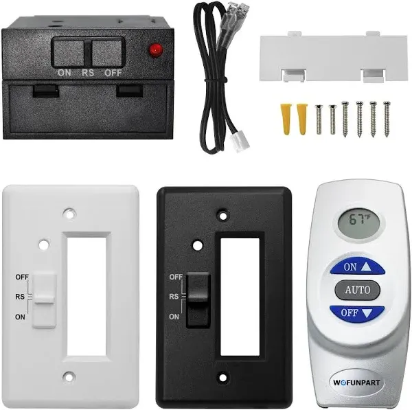 Fireplace Remote Control Kit RCST, On/Off Thermostat LCD Compatible with Ambient, Majestic, Monessen, Vermont Castings Gas Valve Fireplaces and Stoves, Without Battery