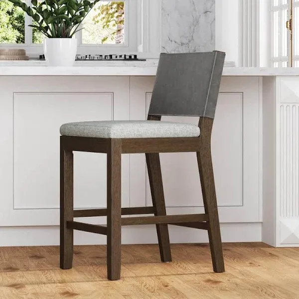 Nathan James Linus Modern Upholstered Dining Chair Solid Rubberwood Legs