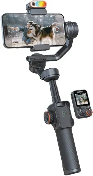 Hohem iSteady M7 Gimbal Stabilizer for iPhone,Phone Gimbal/Smartphone Gimbal w/ AI Tracking,Detachable Touchscreen Remote,Extension Pole,Magnetic Fill Light for Video Recording - Hohem M6 Kit Upgrade