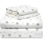 Premium 100% Cotton Velvet Feel Flannel Sheets, Queen, Starry Animal Print