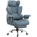 Fabric Gaming Chair with Pocket Spring Lumbar Support Height Adjustable Ergonomic Comfortable Wide Computer Chair,Blue