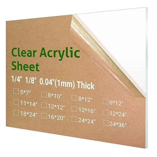 CHENYAOAI 2 Pieces Clear Acrylic Sheet Plexiglass 1/8” Thick, Use for Craft Projects, Signs, DIY Projects and More