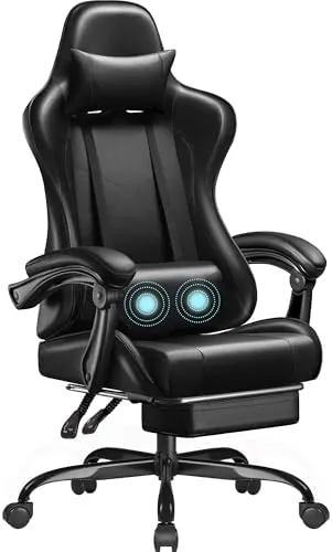 Homall Gaming Chair, Video Game Chair with Footrest and Massage Lumbar Suppor...