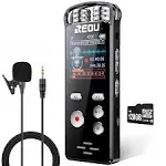 136GB Digital Voice Recorder with Playback for Lectures Meetings - REOU 9868 Hours Sound Audio Recorder Dictaphone Recording Device with Microphone, Voice Activated, Level Control, USB-C,Password