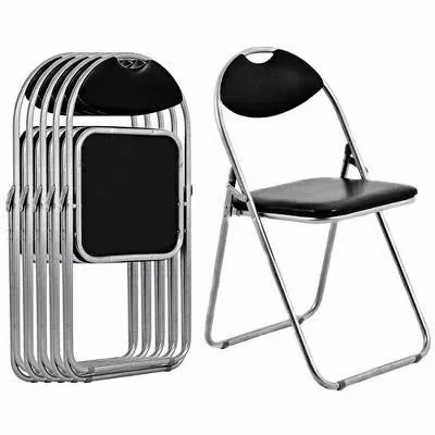 4 PCS Folding U Shape Chairs Furniture Home Outdoor Picnic Portable Black