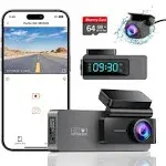 ARIFAYZ Dash Cam Front and Rear 2k+1080p with 64gb SD Card