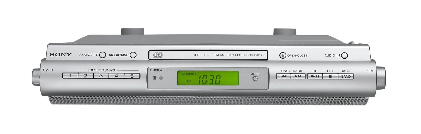 Sony Under Cabinet Counter Mega Bass Radio AM/FM CD Player Clock ICF-CDK50