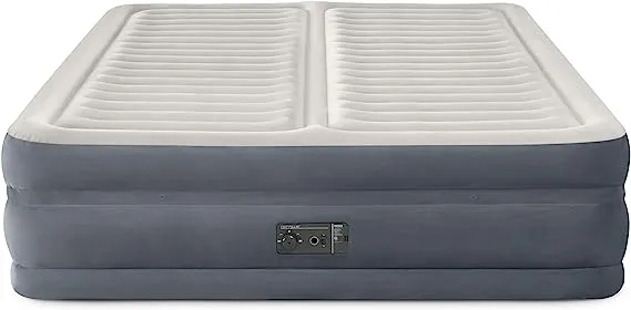 Intex 64953E Deluxe Dual Zone 22" King Sized Air Mattress with Built In Air Pump