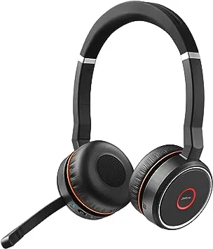 Jabra Evolve 75 SE Stereo Wireless Headset - Bluetooth Headset with Noise-Cancelling Microphone, Active Noise Cancellation - MS Teams Certified, Works with All Other Platforms  - Black