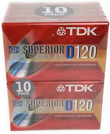 TDK D120 Dynamic Audio Cassette Tapes (10 pack)