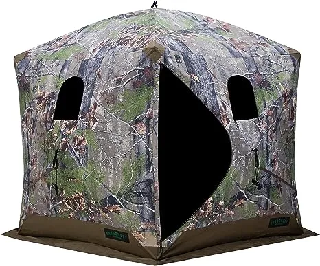 Barronett Blinds Ox Portable Hunting Blind, Pop-Up Hub Blind, Durable Oxhide Fabric, Panoramic Shooting Window, Bloodtrail Backwoods