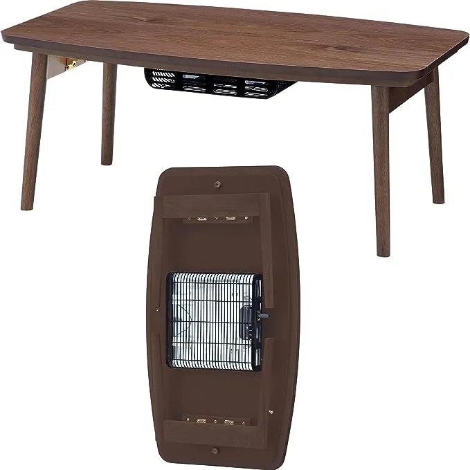 AZUMAYA Folding Legs Wooden Kotatsu Heater Table Walnut Brown ELFE-901WAL Home a