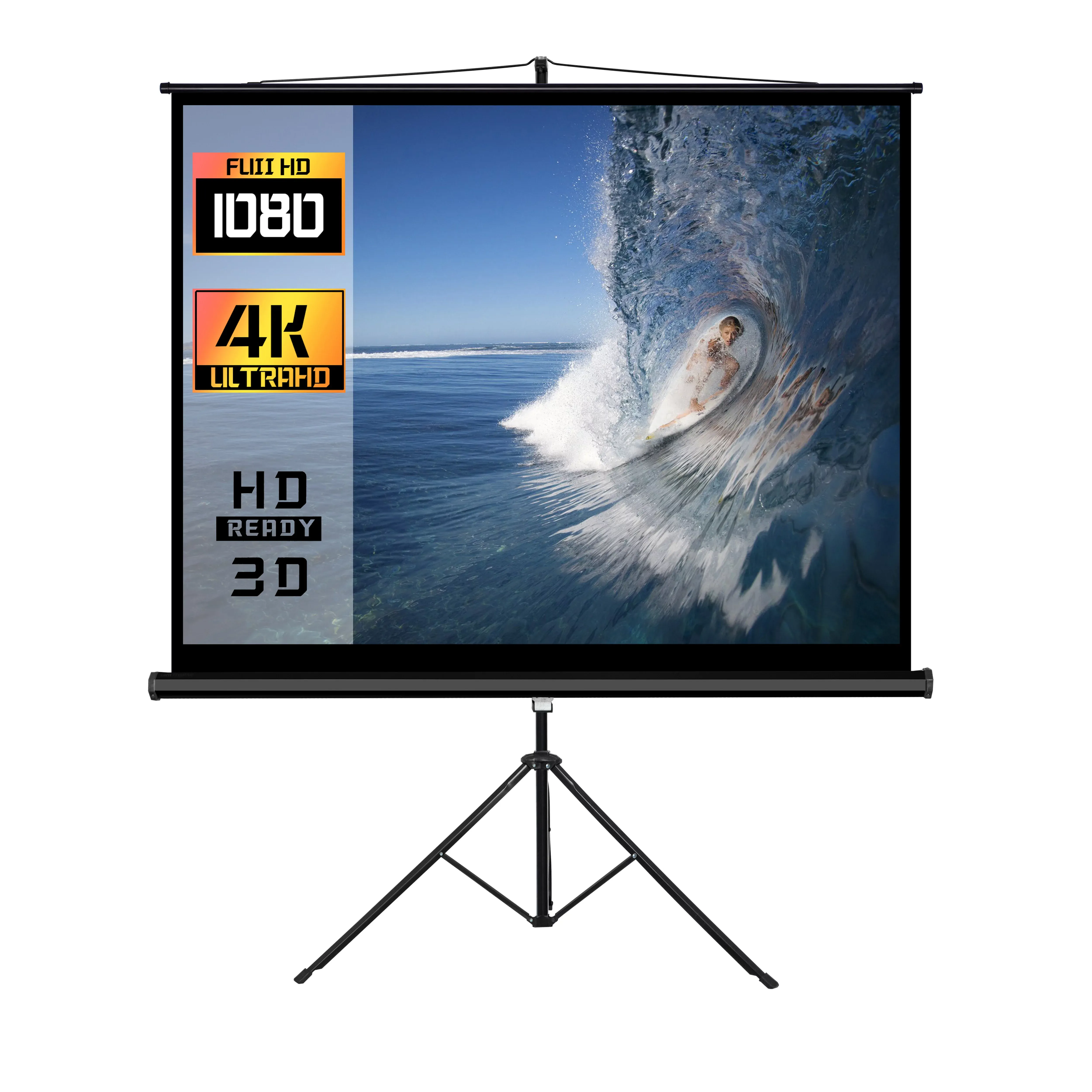 Projector Screen Stand for Indoor and Outdoor Projector Movies Screen Foldable Portable for Front and Rear Projection.