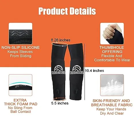 Umacwin Volleyball Knee Pads Volleyball Arm Sleeves Sweat Band and Drawstring Bag