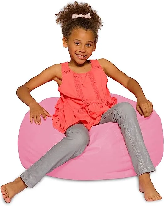 Posh Creations Bean Bag Chair for Kids, Teens, and Adults Includes Removable and Machine Washable Cover, 38in - Large, Solid Pink