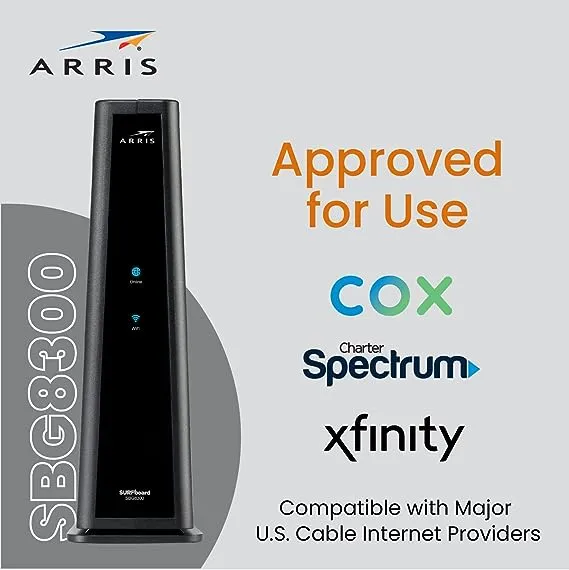 ARRIS SURFboard SBG8300 DOCSIS 3.1 Gigabit Cable Modem & Wi-Fi Router - Open Box