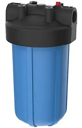 Pentair Pentek 150237 Big Blue Filter Housing, 1" NPT #10 Whole House Heavy Duty Water Filter Housing with High-Flow Polypropylene (HFPP) Cap and Pressure Relief Button, 10-Inch, Black/BluePentair Pentek 150237 Big Blue Filter Housing, 1" NPT…