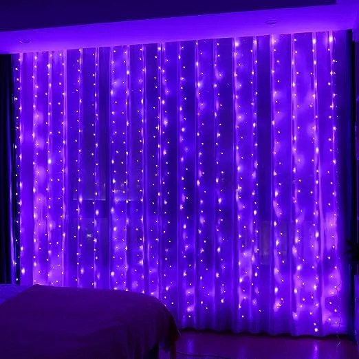 HXWEIYE 300LED Unlimited RGB Colors Changing Curtain Lights with Remote & APP Control, Smart Curtain Hanging Fairy String Lights, Music &Voice Sync,USB Christmas led Lights for Indoor, Party, Garden