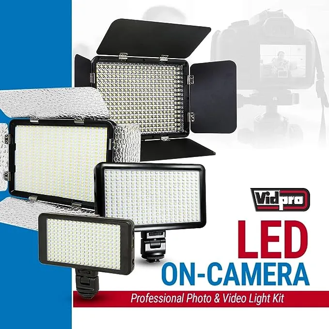 Vidpro LED-330X Variable-Color On-Camera LED Video Light Kit