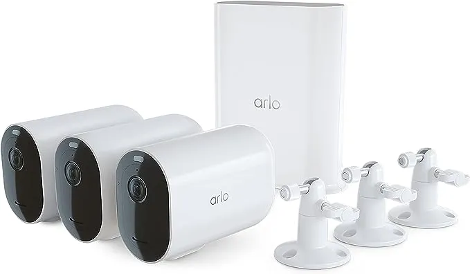 Arlo Pro 5S 2K Spotlight Camera - 3 Pack Security Cameras Wireless Outdoor, Dual Band Wi-Fi, Color Night Vision, 2-Way Audio, Home Security Cameras, Home Improvement