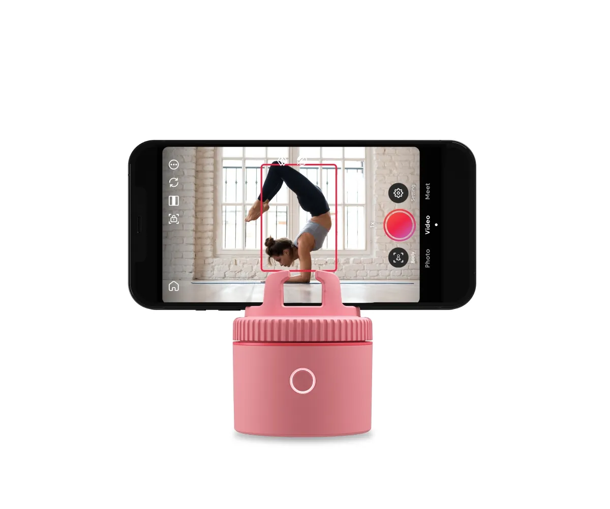 Pivo Pod Lite Fitness Tracking Phone Holder, Auto 360° Rotation, Selfie, Handsfree Video Recording - Pink