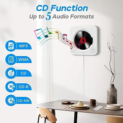 Desktop CD Player with Speakers, ROADOM Home Bluetooth CD Player with Hi-Fi S...