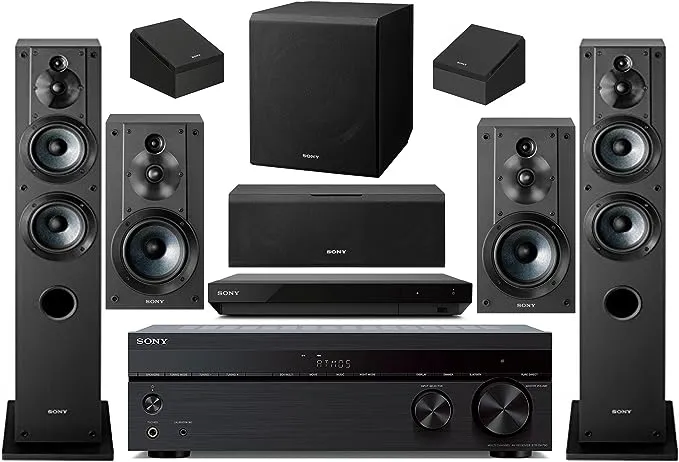 Sony 5.2 -Channel Wireless Bluetooth 4K 3D A/V Surround Sound Receiver + Klipsch Multimedia Home Theater Speaker System